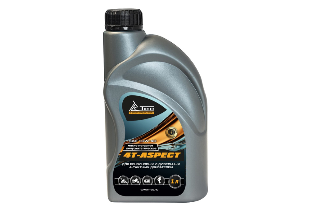 Масло моторное полусинтетическое универсальное SAE 10W-40, API SG/CD (4T-ASPECT, канистра 1л/ Motor oil 1liter can) 046929